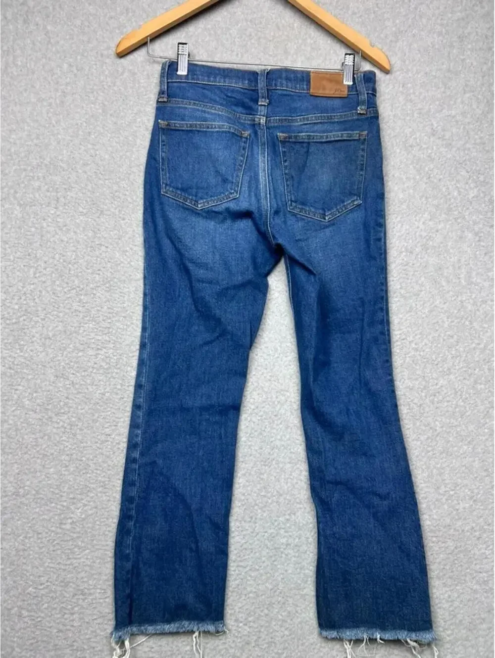J. Crew Demi Boot Crop Jeans 25 Denim Mid Rise Kick Flare Preppy Quiet Luxury